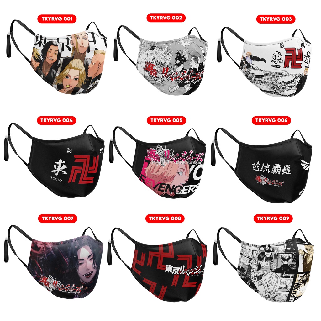 MASKER ANIME TOKYO REVENGERS MIKEY MANJIRO MASKER KAIN FASHION 3PLY