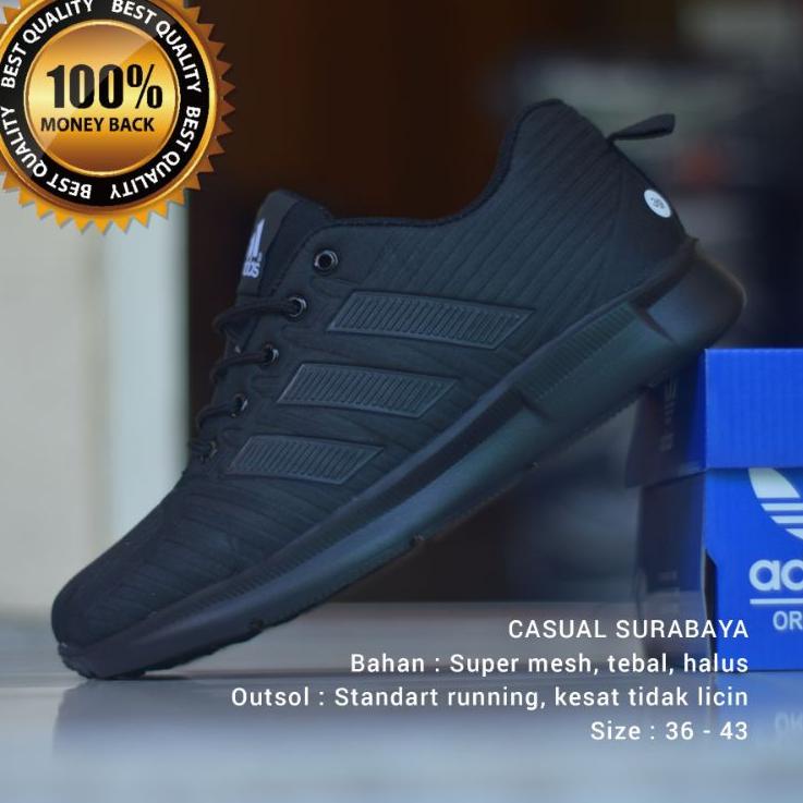 Bagus Banget.. Sepatu Sekolah Hitam Full. Sepatu Adidas Hitam Polos. Sepatu Hitam Laki Perempuan