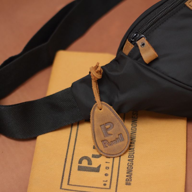 waistbag pusiill 014 Premium/waterproof/polyester/kombinasi kulit asli/pria dan wanita