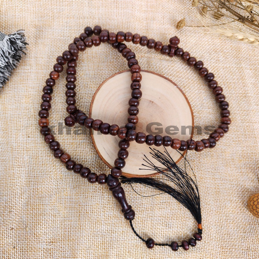 Tasbih Kayu Original Galih Asem Diameter 8mm Isi 99 butir Termurah