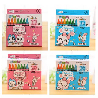 AF1264 Crayon 12 Warna Dan Crayon 24 Warna Pensil Cat  