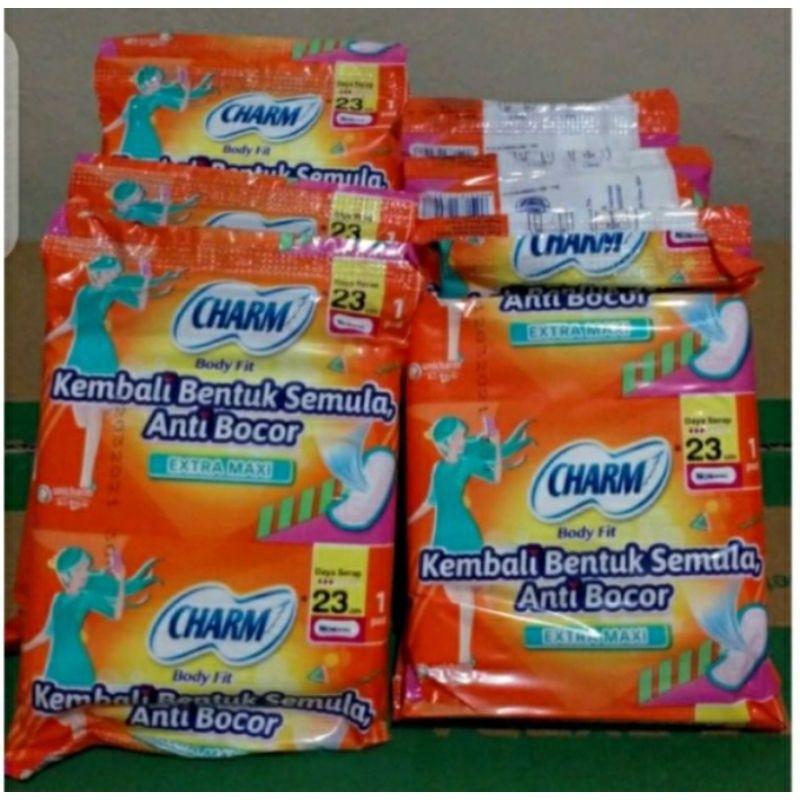 Pembalut Charm Body Fit EXTRA MAXI (non wing) Renceng isi 10 Sachet