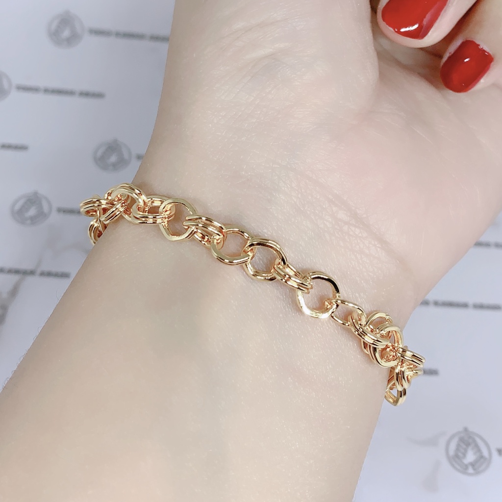 Xuping Gold Gelang Tangan Wanita Model Bangkok Berlapis Warna Emas 24K *68