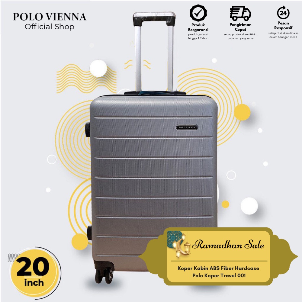 polo vienna   koper kabin 20 inch abs fiber koper bagasi hardcase polo koper travel 001