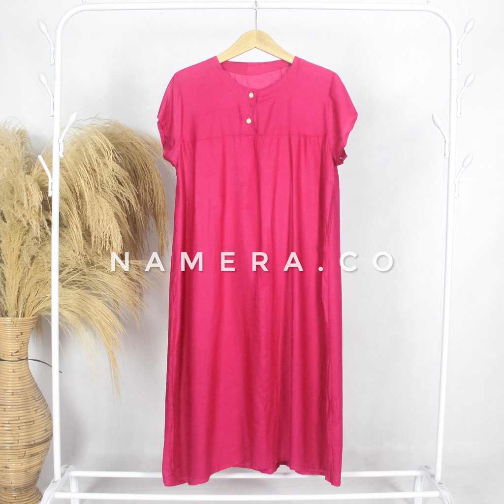 Daster Panjang Selutut Busui Kekinian Non Ruffle / Daster Polos Rayon