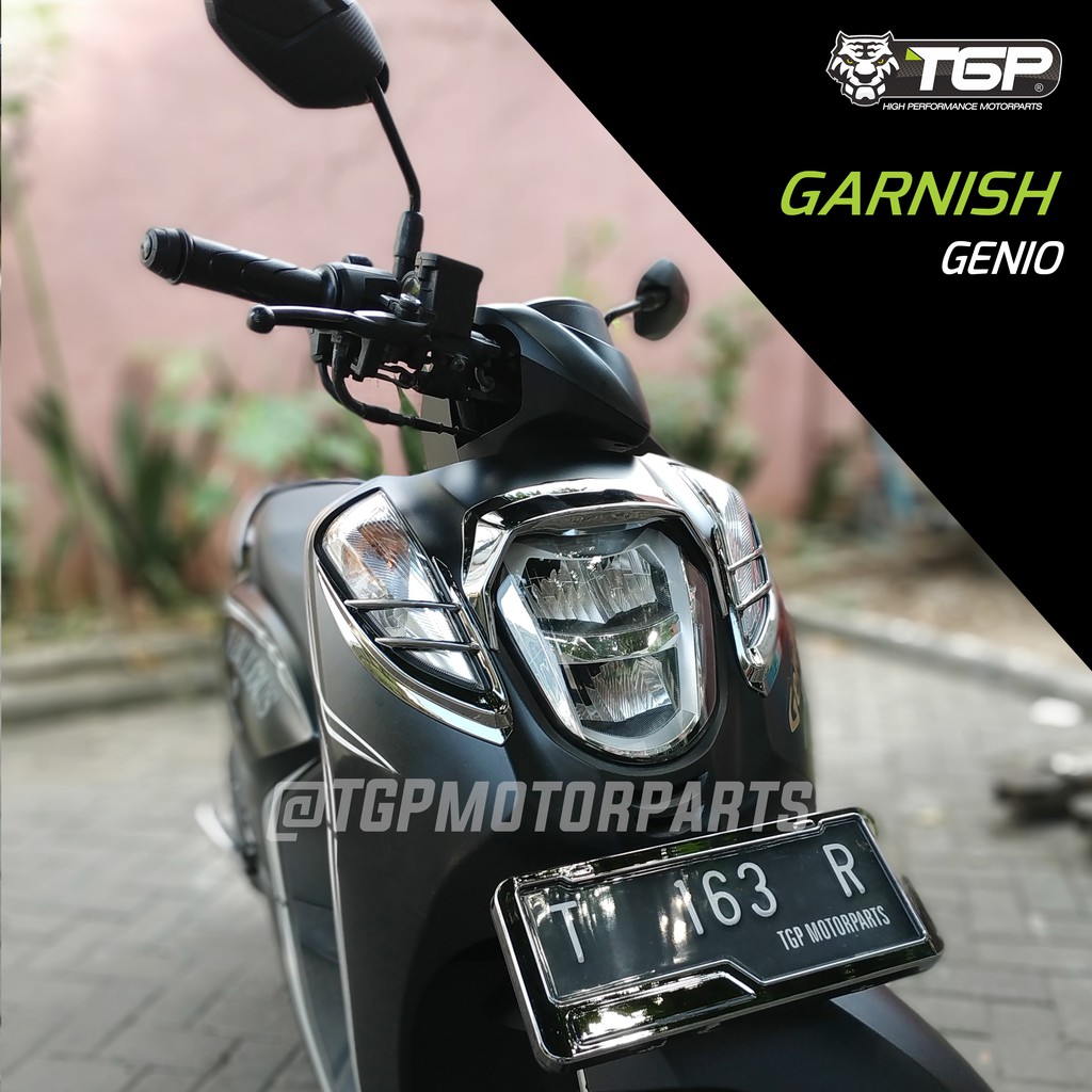 Jual Garnish Genio Honda TGP Black Chrome Aksesoris Motor Variasi Indonesia Shopee Indonesia