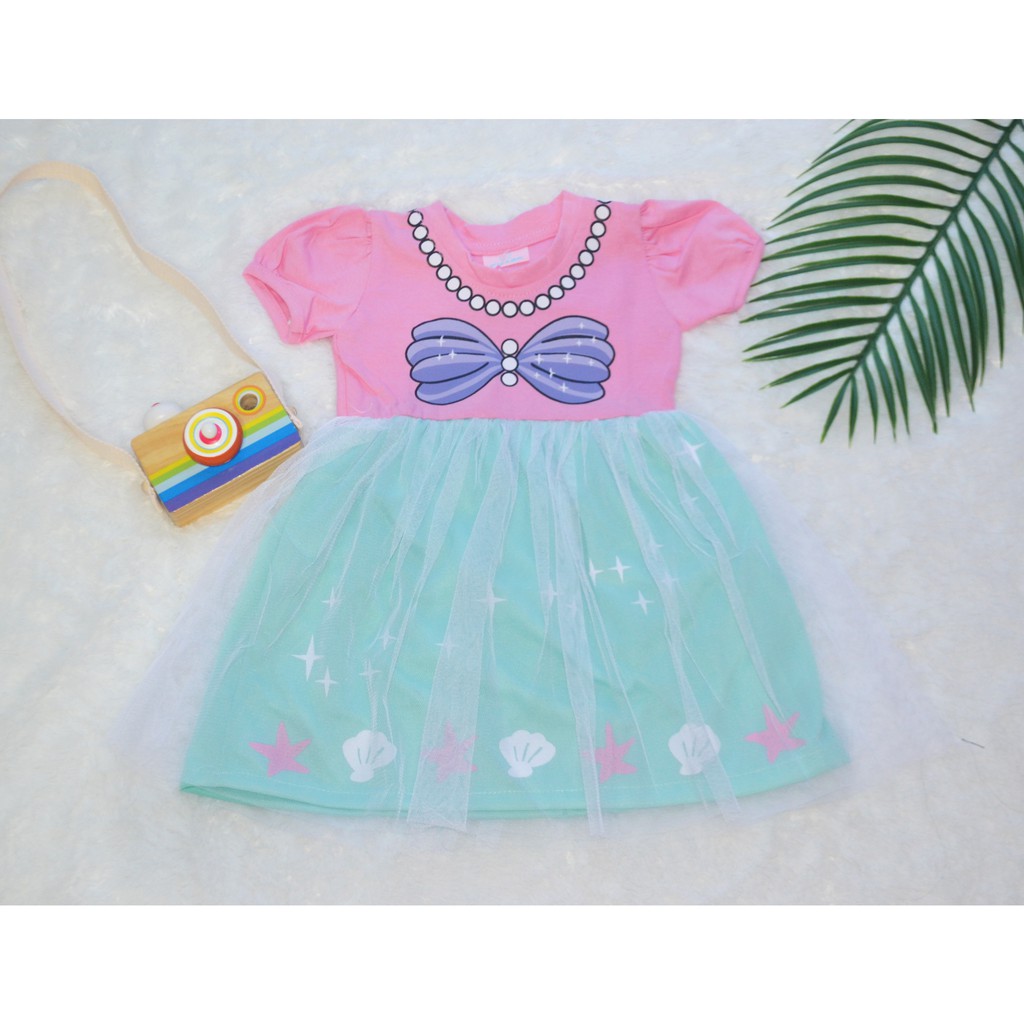 dress anak bayi mermaid princess peek a boo dress anak bayi umur 3-18 bulan dress anak tile