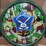 jam dinding pm loreng / jam dinding logo / jam pm