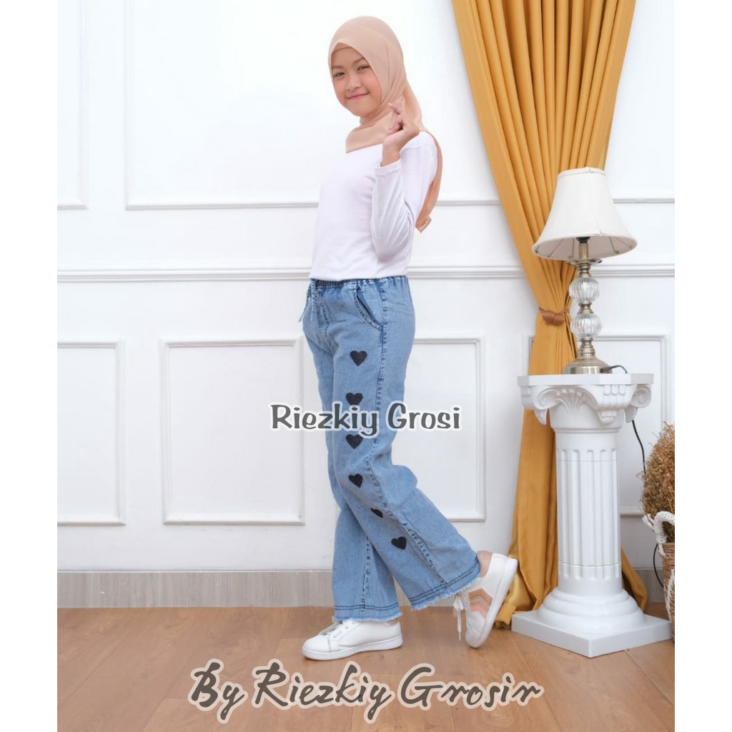 Kulot Love Anak Perempuan Kulot Love Jeans Anak KULOT JEANS ANAK/KULOT TANGGUNG ANAk/KULOT ANAK SNOW