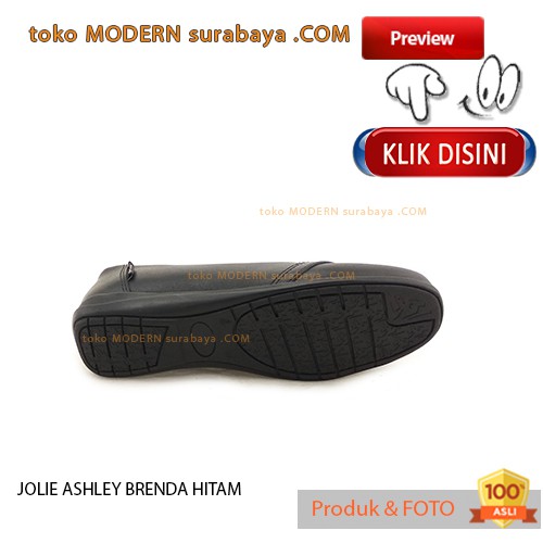 JOLIE ASHLEY BRENDA HITAM sepatu wanita casual  flat slip on