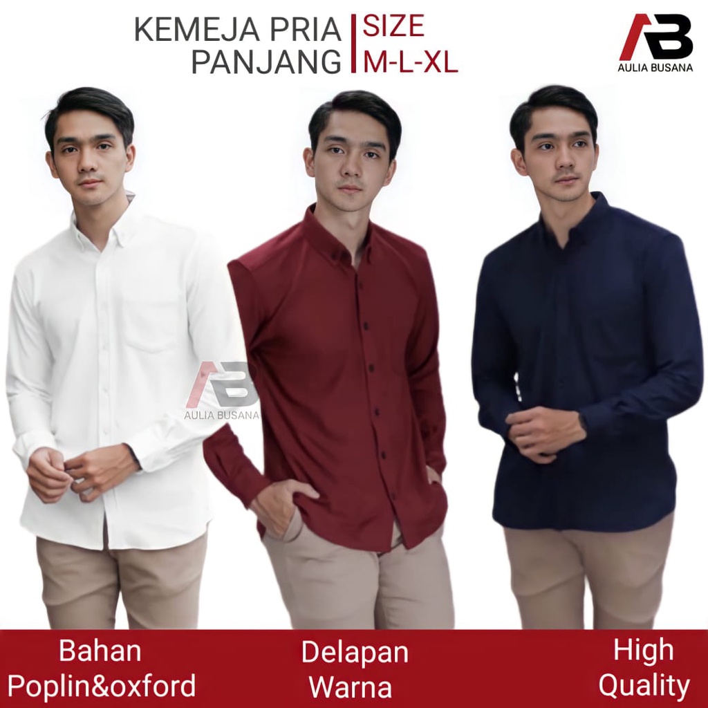 Baju Pria Kemeja Lengan Panjang Hem Cowok Polos Baju Kantor Kemeja Pria Dewasa Baju Distro Kemeja Cowok Terbaru Atasan Pria Hem Kekinian