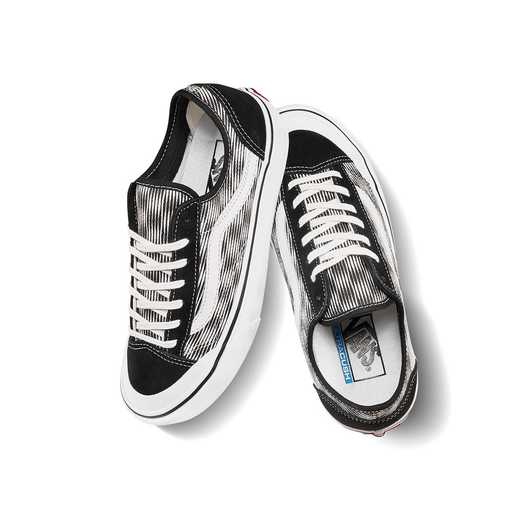 SEPATU VANS OFF THE WALL | STYLE 36 DECON SF HEMP BLUR CHECK BLACK MARSHMELLOW