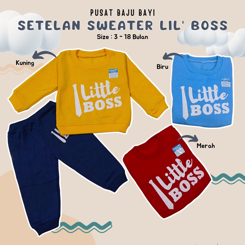 SALE 7.7 Setelan Jaket Bayi Anak 3 - 18 Bulan HB Collection, Setelan Sweater Anak LITTLE BOS