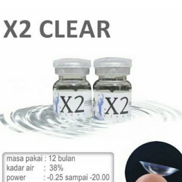 Softlens X2 Clear 14mm Tahunan Minus -20.00