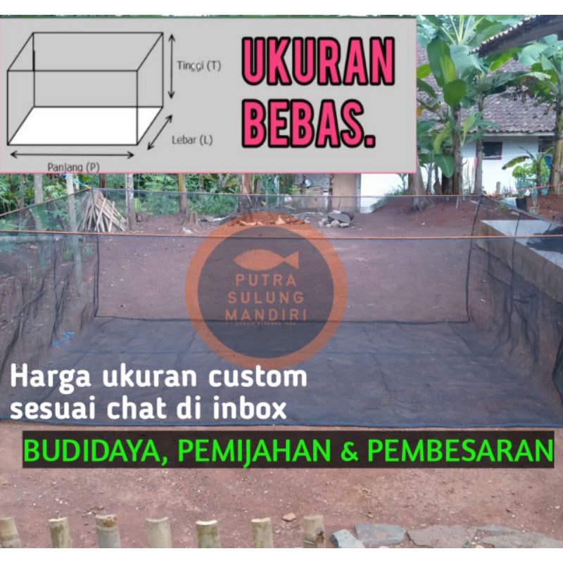 Keramba hapa jaring ikan waring rk kain kasa anakan burayak siap pakai plus tali pengika