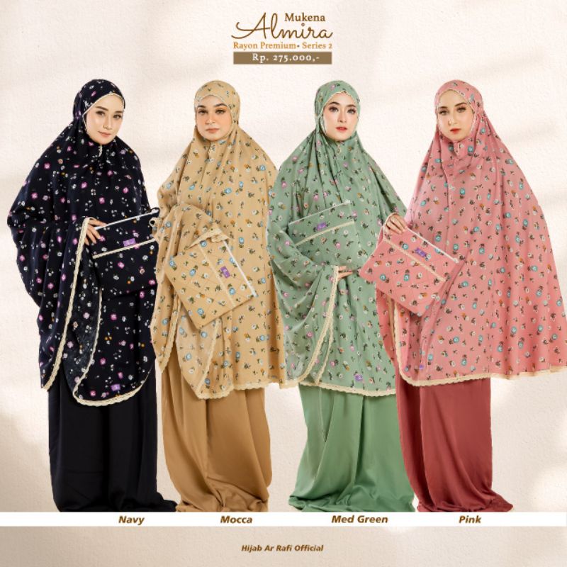 MUKENA HIJAB AR RAFI MUKENA ALMIRA SERIES 2 MOTIF BEST SELLER