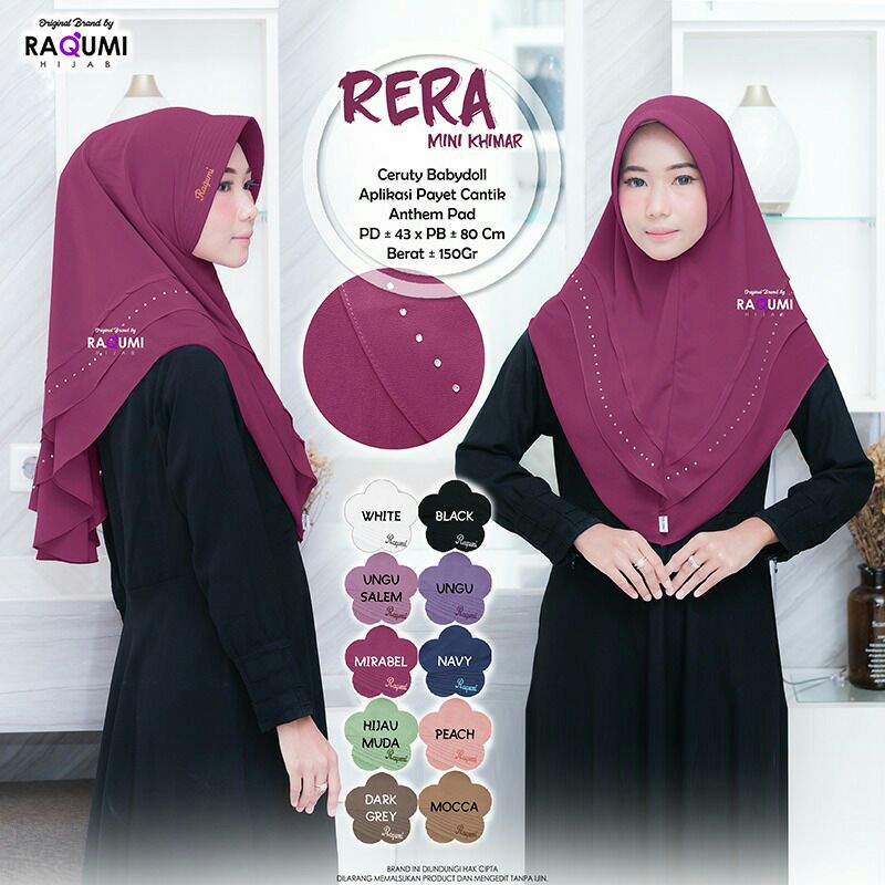 Hijab Instan Rera Mini Khimar Original by Raqumi / Style Hijab Terbaru 2022