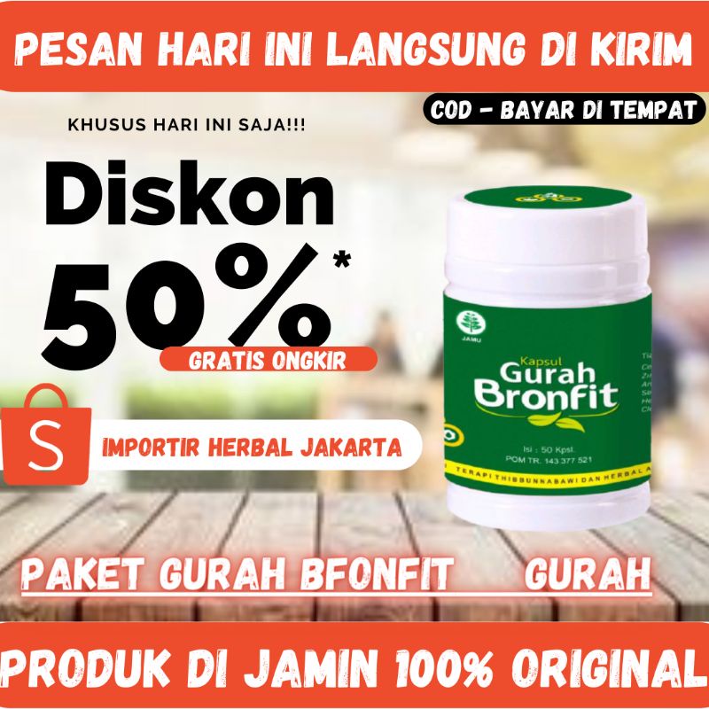 kapsul gurah bronfit isi 50 herbal original garansi asli naturafit