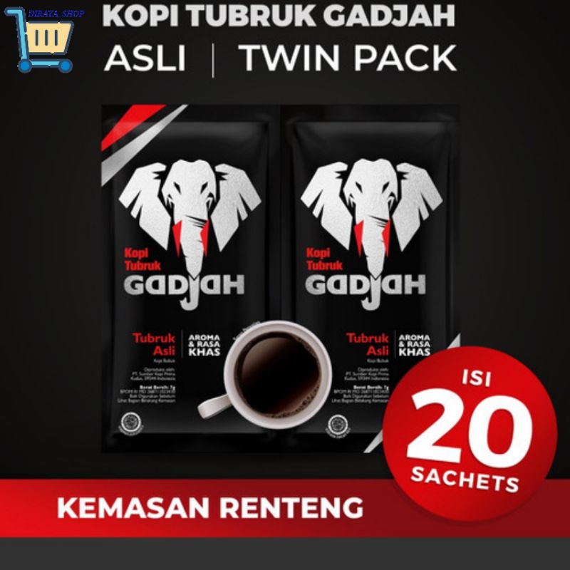 

Kopi Tubruk Gadjah Per-renceng isi 20 Sachet