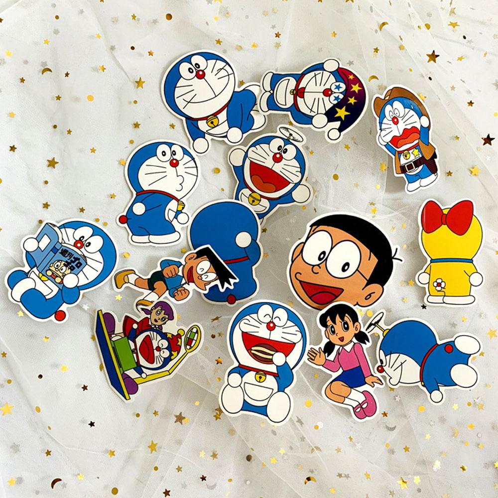 Lanfy Doraemon Stiker Kartun Graffiti Notebook Dekoratif Planner Jurnal Diary Album Sticker