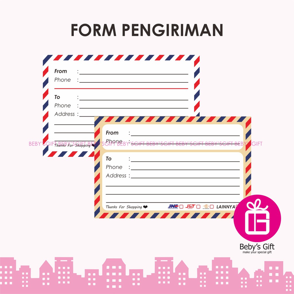 Form Pengiriman Online Shop Label Alamat Olshop Sticker Stiker Shopee Indonesia