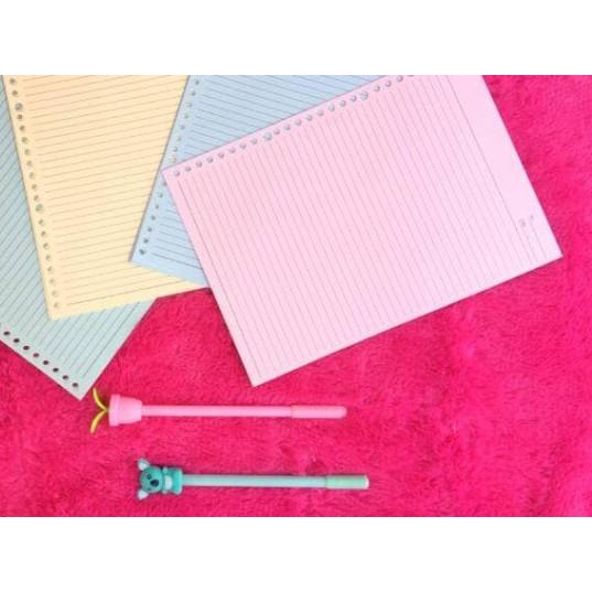 

♜ LOOSE LEAF / Kertas File Isi Binder Warna 20 ring ✾