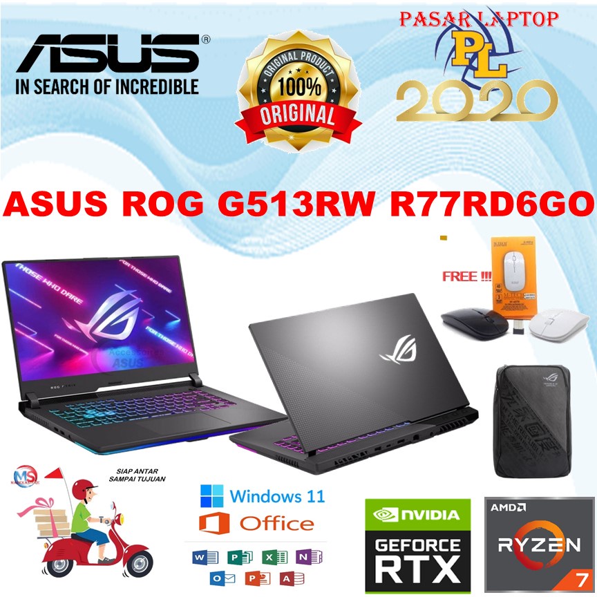 ASUS ROG G513RW R77RD6GO RYZEN 7 6800H 16GB 1TBSSD RTX3070TI 8GB W11+OHS 15.6FHD 300HZ