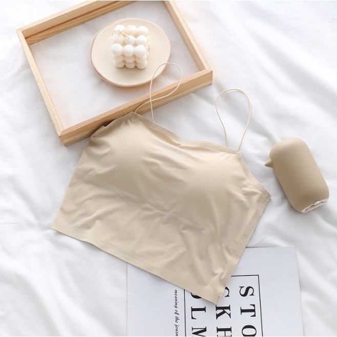 Tanktop korea seamless spaghetti strap tank top dalaman wanita pakaian perempuan bralette bra bh-2