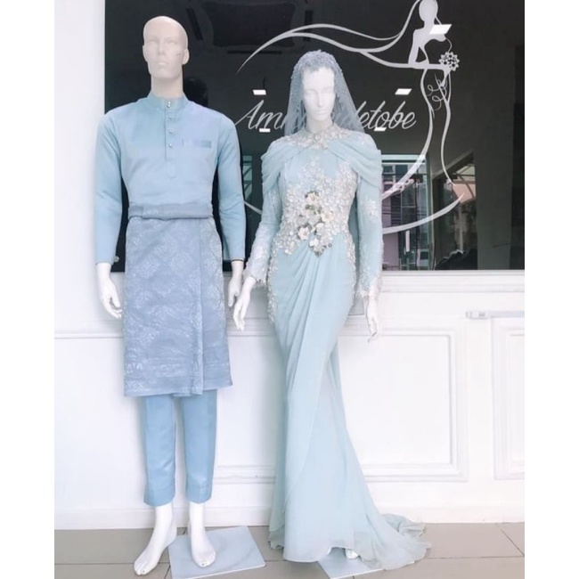 gaun pengantin muslimah Malaysia gaun akad gaun walimah wedding dress