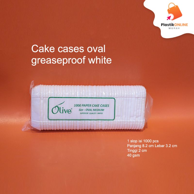 

Cake cases oval greaseproof white | Cup cake | Baking