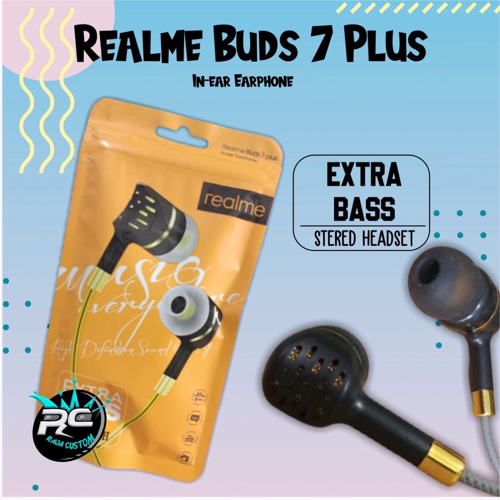 BM085 HEADSET HANDSFREE EARPHONE Hf REALME BUDS 7 PLUS EXTRA BASS realme 2 5 6 7 8 c11 c12 c17 c20 R
