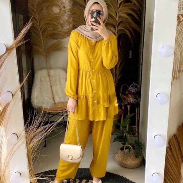 DELA ONESET SETELAN TUNIK DENA DAILY SET SETELAN CELANA BUSUI MOSCREP