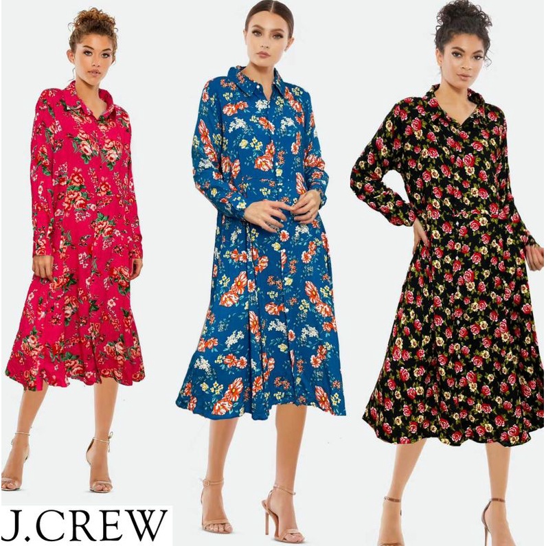 Jcr*w flora series longsleveed shirt dress