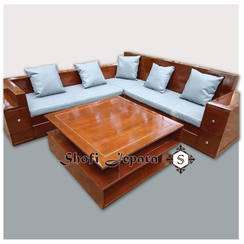 Kursi Tamu Set Shofa Minimalis Kayu Jati
