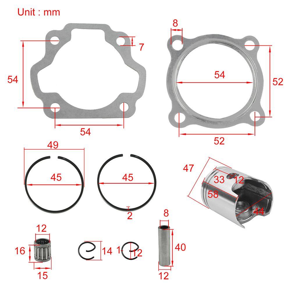 Kit Piston Motor PREVA Kit Bearing Berat Tahan Lama Motocross Parts Steering Rod