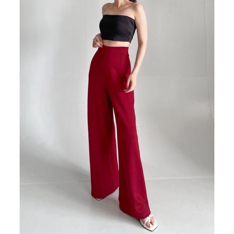 Fany Long Cullote Highwaist Pants Scuba celana panjang kulot wanita hw bangkok