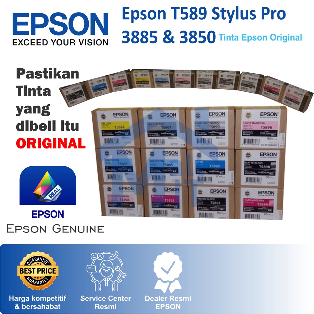 (Bisa COD) TINTA CATRIDGE EPSON SP 3885 T5891 SD T5892 T589A T589B ORIGINAL T589 T-589 T 589