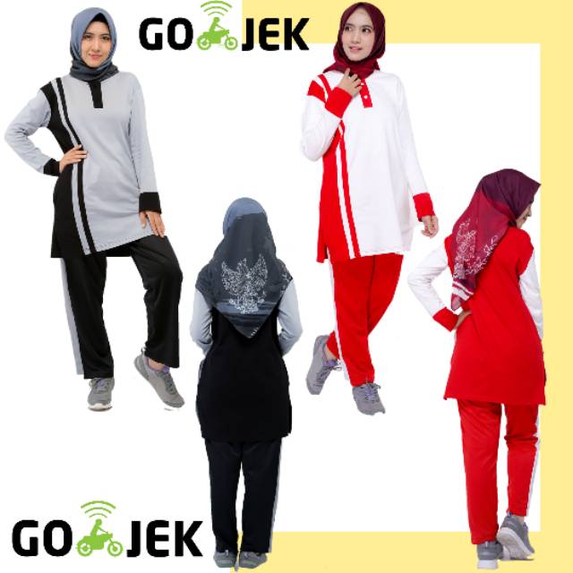 Baju Olahraga Muslimah Baju Senam  Muslimah Seragam  