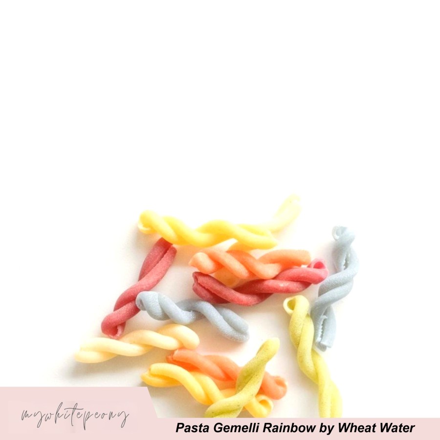 

Pasta Gemelli Rainbow dari Wheat & Water 600 Gram