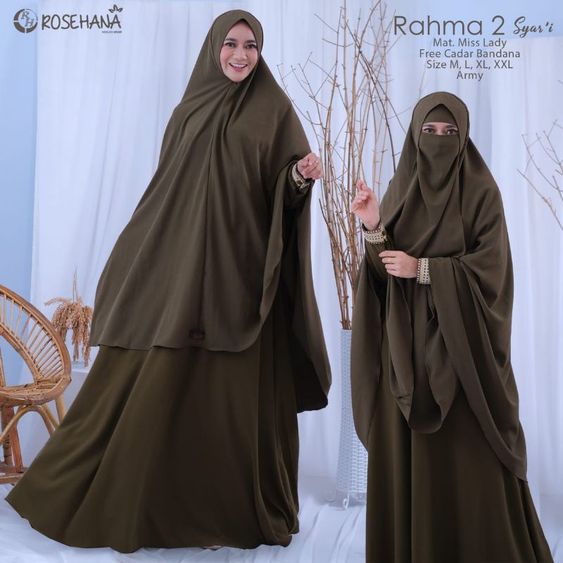 Rahma2  SYARI RAHMA SET GAMIS RENDA ARAB GAMIS SET POLOS