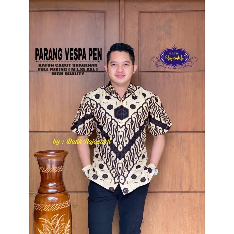 BATIK PRIA VESPA FULL FURING KATUN HALUS SRAGENAN SIZE M-XXL HIGH QUALITY