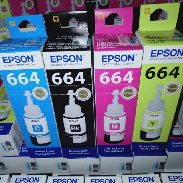 TINTA EPSON 664 SERIES L100/L110/L120/L200/L220/L300,L310,L350,L355,L360,L365,L380,L385,L405,L1300-7