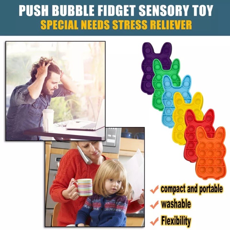 Push Bubble Pop It Pikachu Pokemon Mainan Anak Fidget Toys