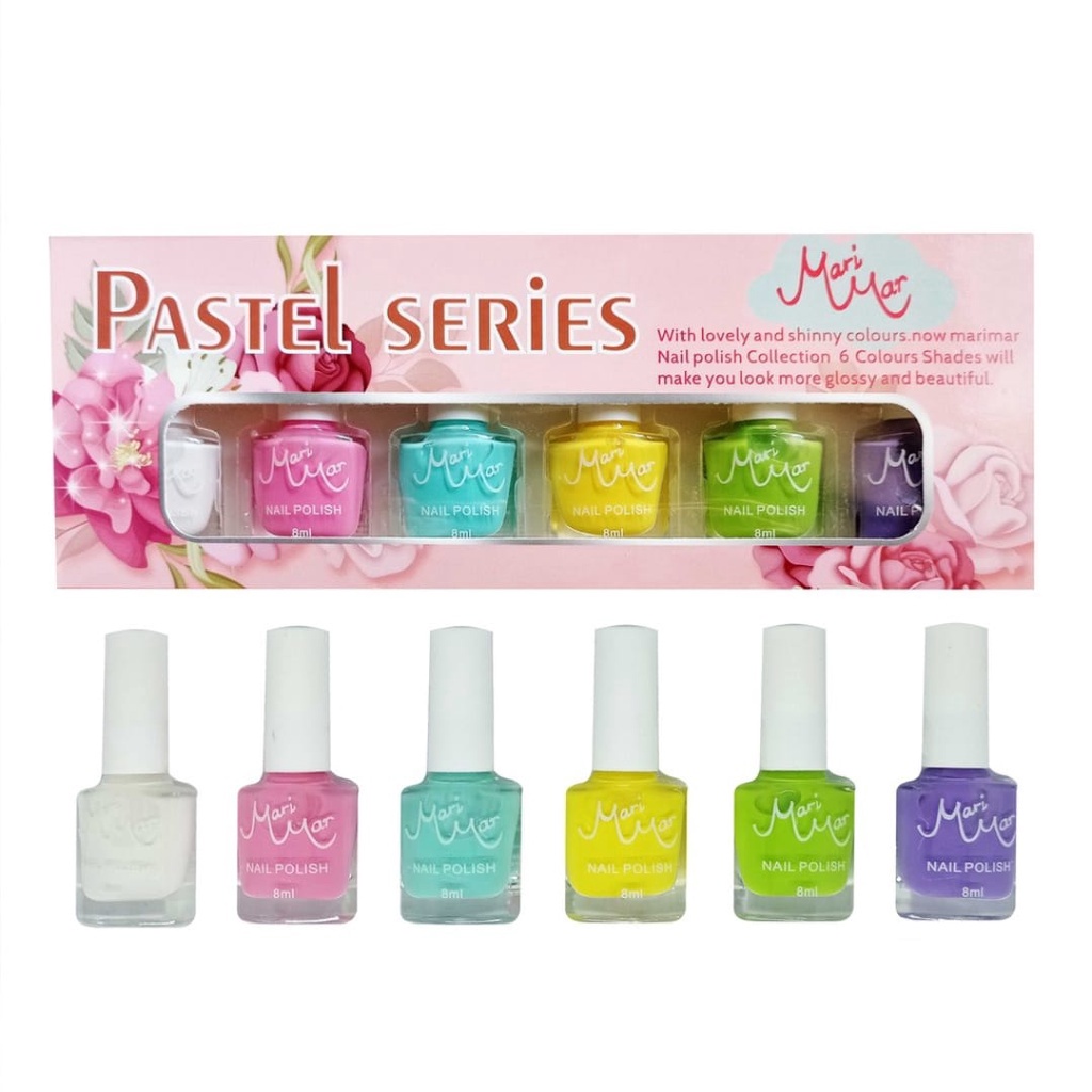 MARIMAR Nail Polish Pastel Series 8mL , 1 pack isi 6 warna - 8ML