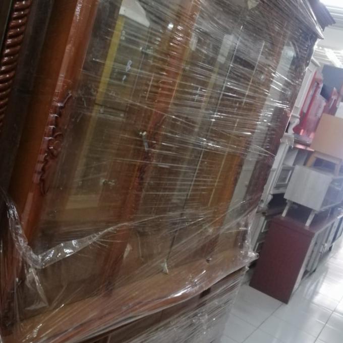 Lemari Hias Pajangan 4 Pintu Kayu Semi Jati