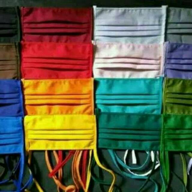 Masker Kain Hijau Warna Warni Random