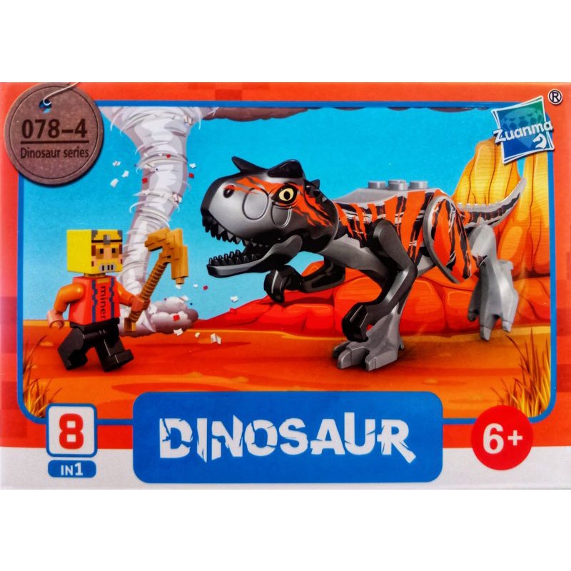 mainan anak lego mine craft world minicraft SATU PAKET ISI 3 KARAKTER FIGURE LQS 62101 mini craft minifigure block mini figure bricks dunia kotak square marvel naruto ninjago justice league avengers robot rangers dinosaurus tentara army soldier-Minecraft Dino 078-4