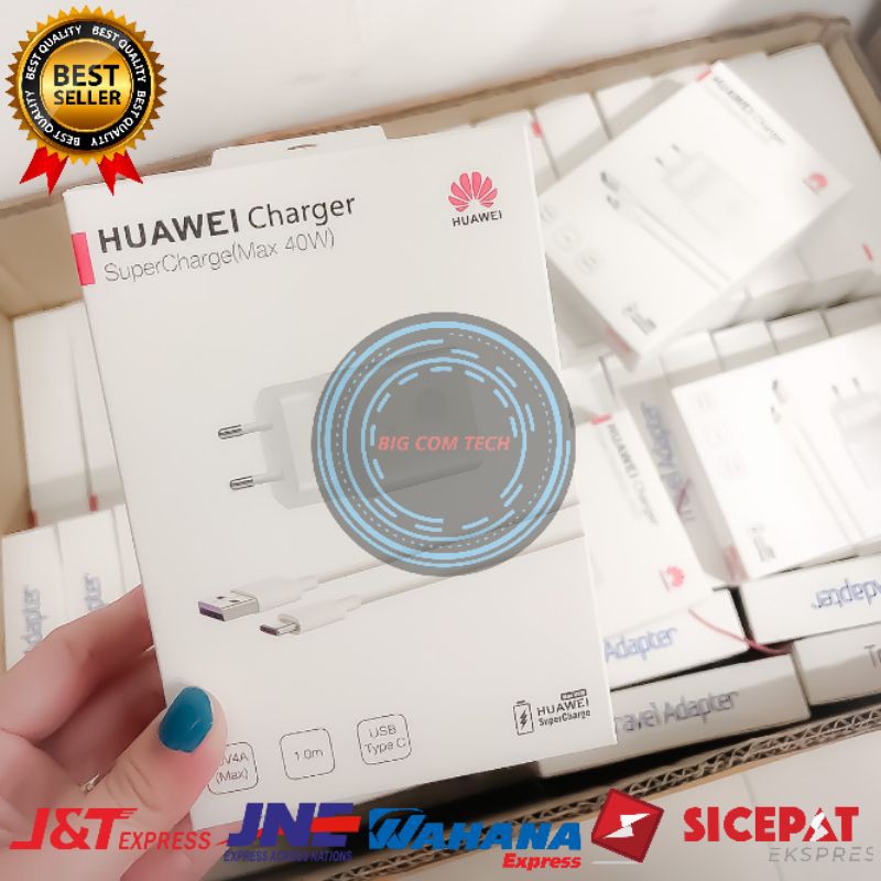 Charger Huawei P10 Plus / P20 Pro / P30 Pro / P40 / Mate 9 Pro / Mate 10 Pro / Mate 20 X / Mate 20 Pro / Honor V30 Pro / Honor V40 Lite Usb Type-C SuperCharge 40 Watt Original