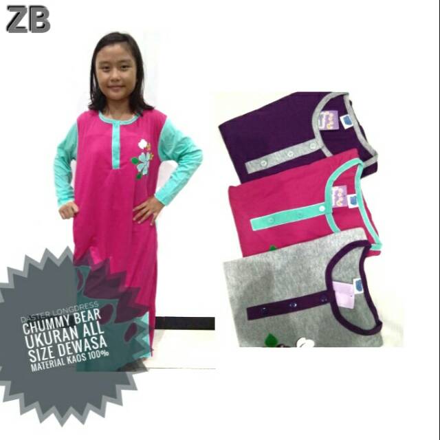 NEW ARRIVAL DASTER PANJANG KAOS CHUMMY BEAR | DASTER KAOS PANJANG BUSUI FRIENDLY