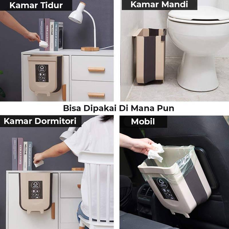 ( KJO ) Tempat Sampah Dapur Lipat Gantung Tempel Serbaguna / Folding Trash Bin Kenzjayaolshop